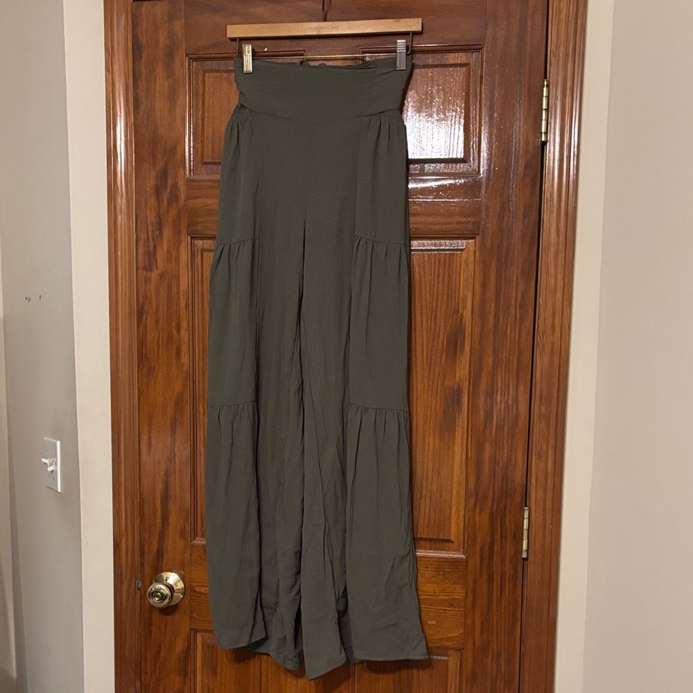 Honey Peach Olive Green Wide-Leg Pants❤️
